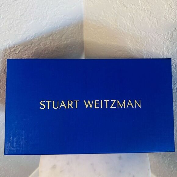 Stuart Weitzman Twist Knot Leather Slide Sandal, Designer‎ Size 8, Black, NWT - Picture 6 of 16